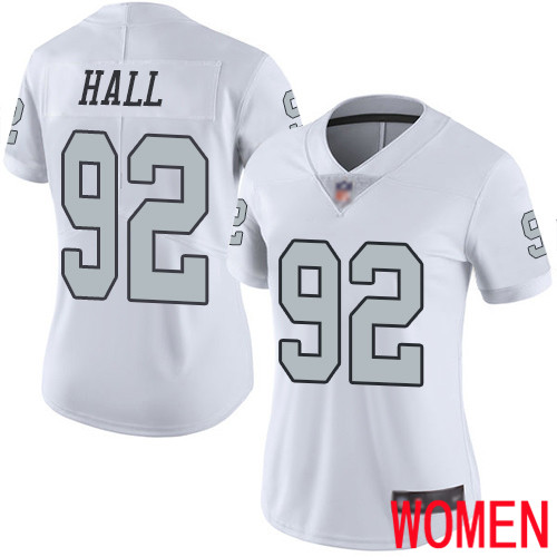 Oakland Raiders Limited White Women P J  Hall Jersey NFL Football #92 Rush Vapor Untouchable Jersey->youth nfl jersey->Youth Jersey